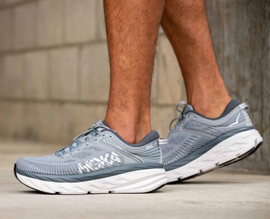 Hoka Australia One One Bondi 7 - Mens Running Shoes Grey - MWZAU-2065